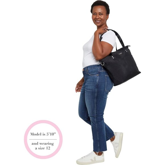 Elegant Water-Resistant Crossbody Tote Bag for Women – Medium Black Style - Picture 6 of 8